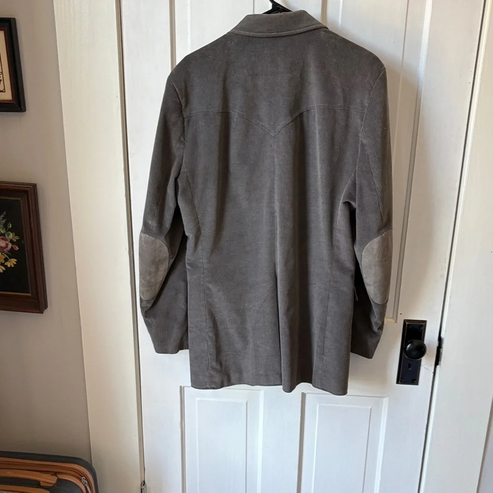 Pioneer Wear‎ Men's Gray Corduroy Blazer with Elbow Patches